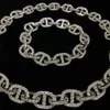 Eslabones de cadena Vvs de 13mm con diamantes de moissanita de 2,3mm, joyería de Hip Hop, collar cubano plateado, pulsera