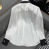 Blusas femininas camisas designer 2023 nova camisa de ácido acético gravata estilo academia camisa manga longa 3wp3