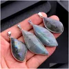 Charms Natural Irregar Eye Crystal Stone Labradorite Moonstone Sunstone Ciondolo Divinazione Spirituale Meditazione Gioielli Drop Dhgarden Dh4B8