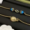 New G-line Blue Handsome Versatile Women's Fantasy Colorful Light Simple G Collar Chain Exquisite Clothing Accessories