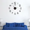 Horloges murales DIY Simple Design moderne Horloge numérique Silencieux Décor à la maison Chambre Salon Décoration PunchFree Autocollant 231030