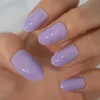 Kunstnagels Druk op Set Glanzende Gelnagels Tips Ovale Amandel Kunstmatige Fake Nail Art Volledige Dekking Vingernagels Korte Effen Kleur