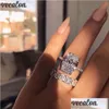 Fedi nuziali Vecalon Classico anello in argento sterling 925 con taglio ovale con diamanti da 3 ct, fedi nuziali di fidanzamento, anelli per le donne, bijoux da sposa Dhoe7