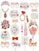 23PCSSET Wedding Po Booth Props Just Marriage Pobooth Party Decorations Bridal Shower Bachelorette Akcesoria urodzin 244v8643076