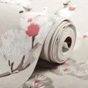 Sfondi Stile nordico Pastorale 3D Fiore di prugna in rilievo Carta da parati Rosa Carta da parati floreale coreana per soggiorno Camera da letto Sfondo TV