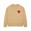 amiS AM I Designer Amisweater Gestrickter Pariser amishirt Modepullover Herren Gesticktes rotes Herz Einfarbig Big Love Rundhalsausschnitt Kurzarm ein T-Shirt für Fsy5