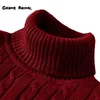 Chandails pour hommes hiver chaud pull à col roulé automne hommes col roulé chaud pull tricoté protéger le cou S-XXL 231030