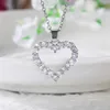 Bling Bling Prenses Kalp Kolye Kolye Gümüş Renk Romantik Düğün Nişan Kolyeleri Moda Moda Jewelrynecklace Bling Heart
