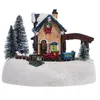 Party Decoration Christmas LED Light Snow House Village Lysande prydnadsfigur Dekorationer Hantverk Xmas Decor