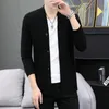 Men's Sweaters Spring autumn The men's brand fashion business casual solid color V-neck knitted cardigan sweater men cardigan coats/S-3XL 231030