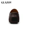 Kleidschuhe GLAZOV Italienische Herren-Casual-Marken Slip-on-formelle Luxus-Männer-Loafer-Mokassins aus echtem Leder Braun Fahren 231030