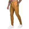 Pantalones de hombre primavera otoño masculino Color sólido Slim Cargo Homme moda Casual Simple todo fósforo lápiz pantalones de chándal ropa