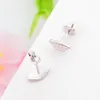 Stud Earrings 925 Silver Small Simple Tiny Leaf Craved Earring Women Brinco 2023 Party Accessories Boucle Oorbellen