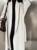 Damenstrick LANMREM Gestrickter langer Pullover Mantel Schal Kragen Gürtel Geraffte Taille Einfarbig Lose Kleidung Mode 2023 Winter 23514