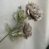 Decorative Flowers 62CM Simulation 3 Head Peony Home Living Room Flower Arrangement Fake Decoration Wedding Artificial