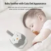 Electric RC Animals Portable Owl White Noise Machine Baby SOOTHER z 10 lekką muzyką 2 dźwięki silikonowy pasek dla niemowląt maluchów 231030