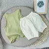 Kledingsets Baby Zomerkostuums Kleding Jongens Meisjes Mousseline Katoenen Outfits Vest Shorts Kinderen Mouwloos Casual Tops Broek 2 STUKS 0-5 jaar