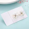 Stud Earrings Korean Sweet Bling Rhinestone Flower 2023 Gold Color Alloy Simulated Pearl Floral Statement For Women