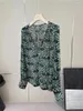 Work Dresses Women Print Retro Set Pleated V-neck Blouse Or Slit High Waist Ruffles Skirt Female Suit 2023 Autumn