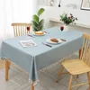 Table Cloth Cotton And Linen Pure Color Waterproof Oil Disposable Rectangle_Jes2975