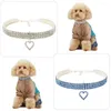 Dog Collars 1pc Cat Rhinestone Necklace Heart Pendant Cute Dogs S/M Size Collar Pet Accessories Neck Chain For Cats