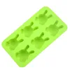 6 Holes Silica Gel Rabbit Cake Moulds Rabbits Shape Silicone Bread Pan Round Shape Mold Muffin Cupcake Baking