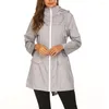 Women's Trench Coats Autumn Winter Hooded Punching Jacket Light Waterproof Raincoat Outdoor Coat Windbreaker Plus Size F041