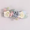 Hair Accessories Cute Floral Headpiece Mesh Pearl Baby Polyester Headband Toddler Fresh Style Girl