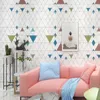 Wallpapers 3D Geometrisch Behang Wit Modern Design Gestreept Driehoek Patroon Slaapkamer Woonkamer Woondecoratie