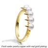 Trouwringen KURSHUNI Aangepaste gotische duivel parel en klinknagel ring voor vrouwen goud luxe kwaliteit sieraden Koreaanse trend gevaar stam 231030