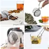 Kaffe te -verktyg 2021 Teas Infuser 304 Rostfritt stål sfär Mesh Silter Herb Spice Filter Diffuser Handle Boll Top Quality Drop de Dh9cy