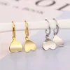 Boucles d'oreilles créoles RYJU en argent Sterling 925, bijoux géométriques délicats et minimalistes, Huggie en forme de cœur, pour usage quotidien, accessoires bijoux