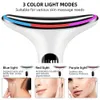 Dispositivos de cuidados faciais EMS LED Light Neck Massage 3 Cores V Compressa Vibração Pele Elevador Aperte Suave Reparação Firme Rejuvenescimento 231027