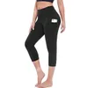 Donne Stretch 34 Leggings Yoga Fitness Corsa Palestra Tasche sportive Pantaloni al polpaccio attivi Capri Pant Vita alta Legginssoccer je8611256