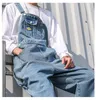 Heren Jeans Overalls Mannen Denim Jumpsuit Rechte Hiphop Grote Zak Wijde Pijpen Cargo Broek Mode Casual Losse Mannelijke Rompertjes Broek