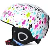 Casques de ski 3-10 ans enfants casque de Ski Snowboard casque hiver neige coupe-vent polaire planche à roulettes Balance vélo/voiture sport casque de sécurité 47-56 cm 231030