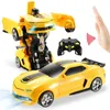 Electric RC Car 29CM 1 14 RC 2 4Ghz Induction Transformation Robot Electric Deformation Music Gesture Remote Control Toy for Boy B01 231030