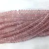 Loose Gemstones High Quality Mozambique Clear Pink Rose Quartz Crystal Faceted Rondelle Necklace Bracelet Jewelry Beads 06038