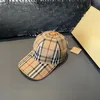 Brand Luxury Baseball Cap New Men's Women's Classic Plaid Canvas Cowhide Drop Ball Cap