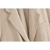 Trajes de mujer moda Primavera 2023 chaqueta de ocio relajada albaricoque abrigo Vintage de manga larga con bolsillos prendas de vestir exteriores femeninas Chic