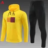 Sleeve 23 24 Gavi Barca piłka nożna Tracksuits S Long piłka nożna Męskie mundury Lewandowski Zestawy bluzy z kapturem koszule 2023 2024