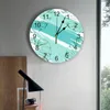 Wall Clocks Line Flower Simple Plant Bedroom Clock Large Modern Kitchen Dinning Round Watches Living Room Watch Home Decor