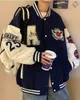 Herrjackor varsity baseball bomber jacka män hip hop hajuku ben bokstav lapptäcke läderjackor streetwear kvinnor unisex college rockar 231030