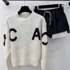 Kanał CC Kanał Projektant sweter Sweters Kobiety Knit Sweter Ubrania moda pullover żeńska jesień ubrania zimowe panie białe luźne długi rękaw