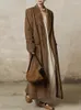 Trench da donna Risvolto Cappotto da donna Medio lungo Allentato Doppio petto Office Lady 2023 Moda Tinta unita Abiti femminili 15KB4844