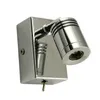 Tokili Hardwired Wall Light med Switch Lamp-beslag Inbyggd strömförsörjning 3W Integrerad LED-läsning Chrome Finish For Bedroom Camper Van Boats AC100-240V DC12-24V