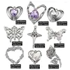 Charms 2pcs Metal Butterfly Rose Crystal Kulki kryształowe kryształowe wisywania Y2K do biżuterii bransoletki naszyjnika