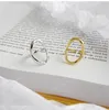 Silver Color Irregular Hollow Opening Rings for Women Couple Fashion Simple Geometric Party Jewelry Gifts Fashion JewelryRings