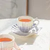 Kubki Nordic Creative Pearl Shell Ceramiczne filiżanki kawy w Korei popołudniowa herbata z zestawem spodków