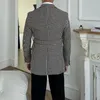 Costumes pour hommes Pied-de-poule Double boutonnage Mariage pour hommes 2 pièces Slim Fit Mâle Mode Groom T Uxedo Ensemble avec ceinture Dernière conception 2023